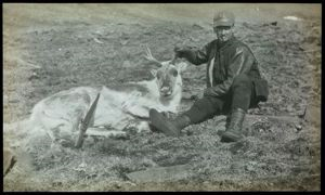 Image of John Jaynes with Caribou
